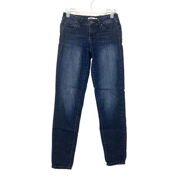 YMI Zip Fly Mid Rise Stretch Denim Jeans Dark Wash Blue Size 3 - Picture 1 of 4